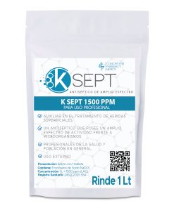 K Sept 1500 ppm Trocloseno de Sodio NaDCC sobre con 1 tableta efervescente para 1 litro
