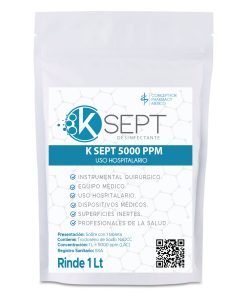 K Sept 5000 ppm Trocloseno de Sodio NaDCC sobre con 1 tableta efervescente