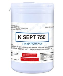 K SEPT 750 PPM TROCLOSENO DE SODIO NaDCC TABLETA EFERVESCENTE, EN 1 LITRO DE AGUA PARA OBTENER 750 PPM DE CLORO LATENTE ACTIVO (LAC) C/UNA. ENVASE CON 100 TABLETAS CLAVE DEL IMSS 350.286.0434.00.00