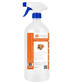 Klor De 1000 ppm Trocloseno de Sodio NaDCC + tensoactivo (detergente) y un colorante azul bote de 1 Litro