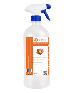 Alternative view of Klor De 1000 ppm Trocloseno de Sodio NaDCC + tensoactivo (detergente) y un colorante azul bote de 1 Litro